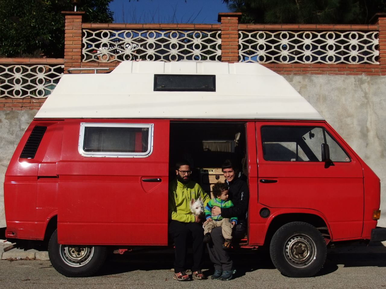 furgo vw T3 en familia